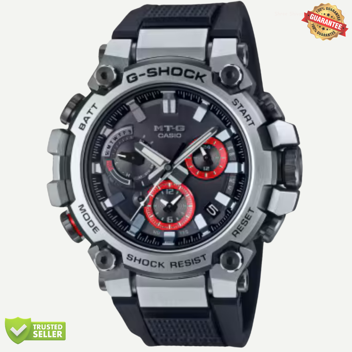 MT-G-Q10014 Grey Black Belt Watch: