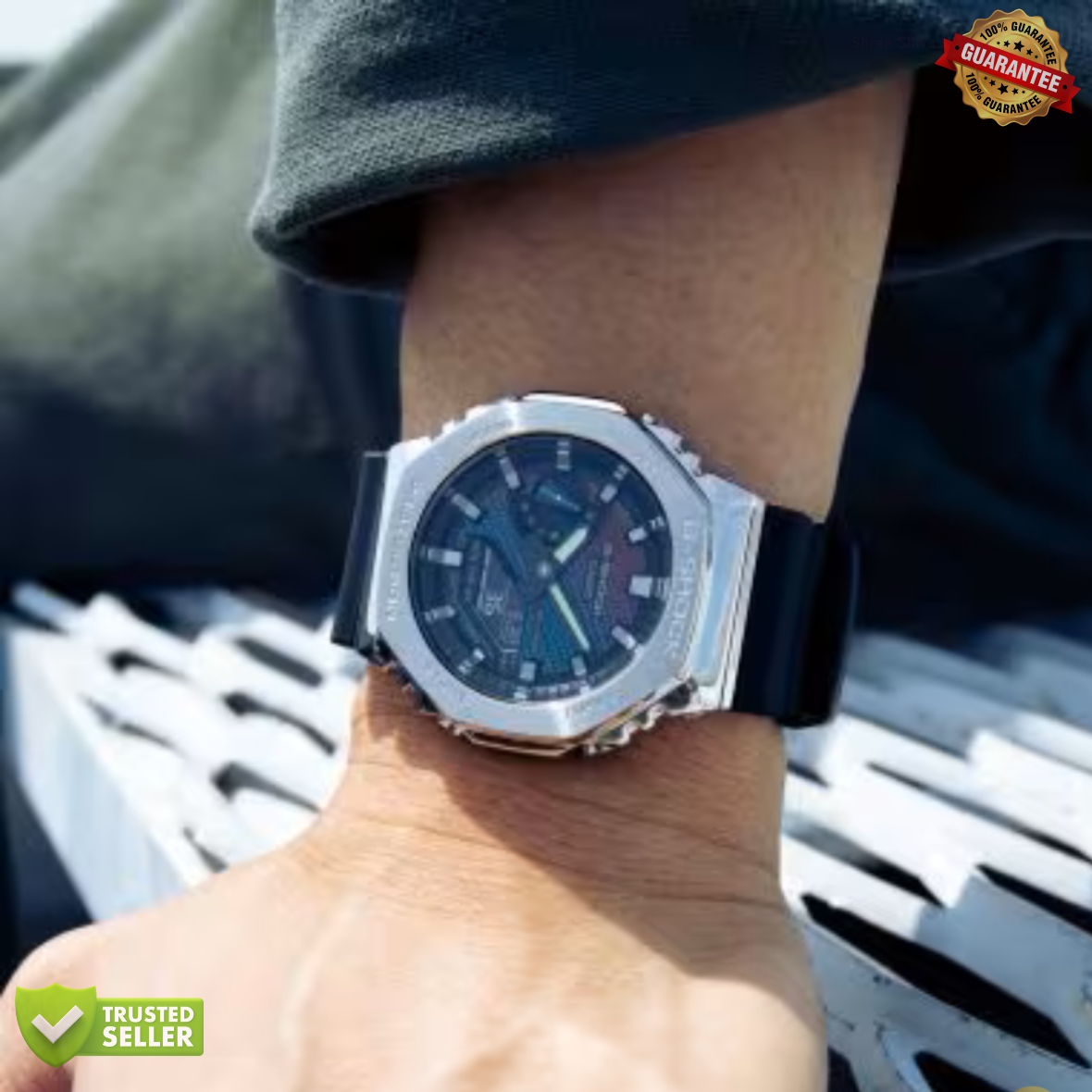 GW-YR1125 Grey Dial Black Belt Watch: