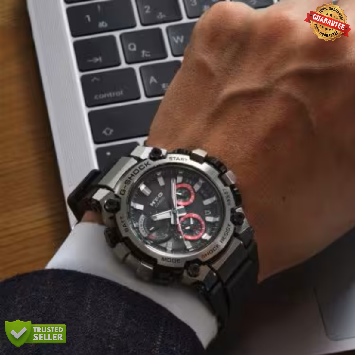 MT-G-Q10014 Grey Black Belt Watch: