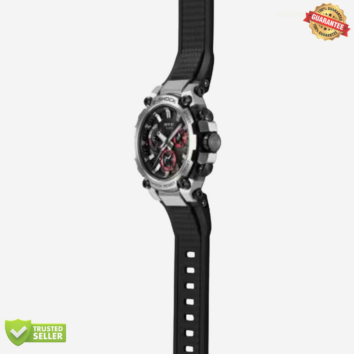 MT-G-Q10014 Grey Black Belt Watch:
