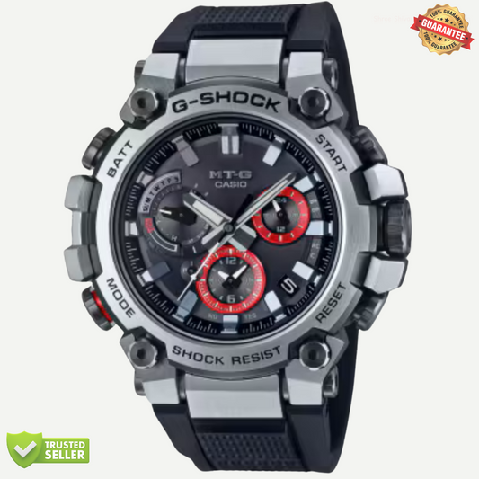 MT-G-Q10014 Grey Black Belt Watch: