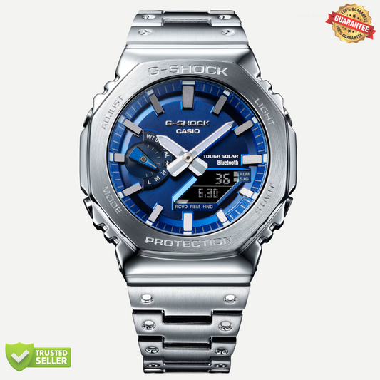 M21-11001 Stainless Steel Blue Dial Watch: